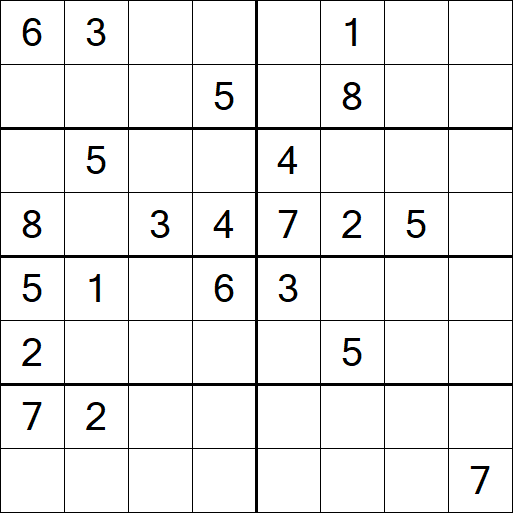 Sudoku 8x8 - Difícil