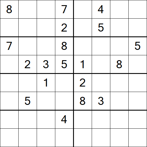 Sudoku 8x8 - Difficile