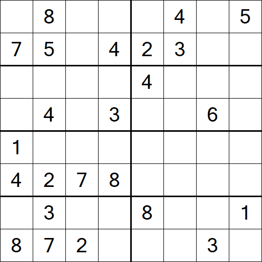 Sudoku 8x8 - Difficile