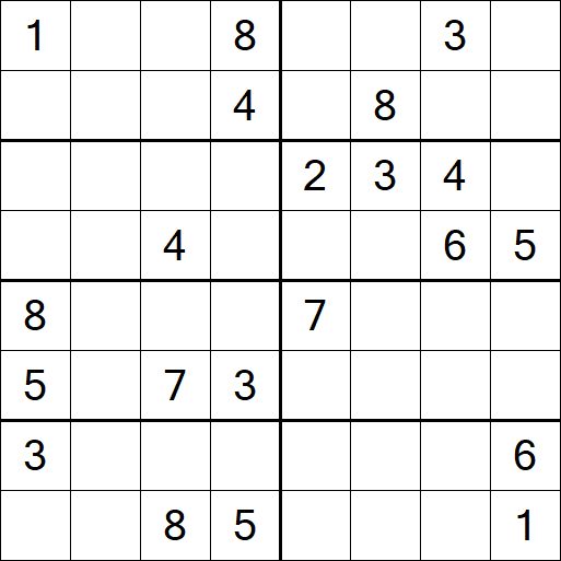Sudoku 8x8 - Difícil