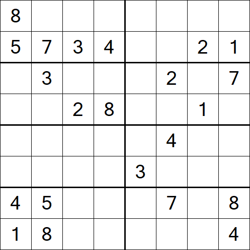 Sudoku 8x8 - Difícil