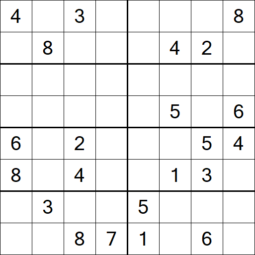 Sudoku 8x8 - Hard