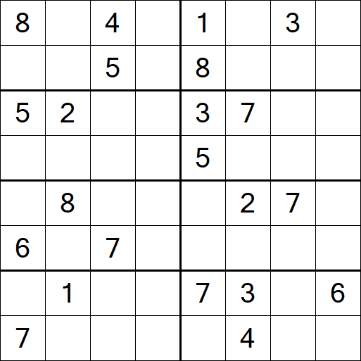 Sudoku 8x8 - Hard