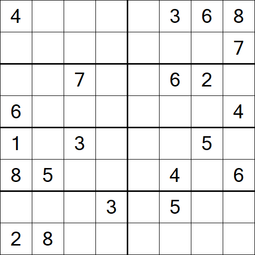Sudoku 8x8 - Hard