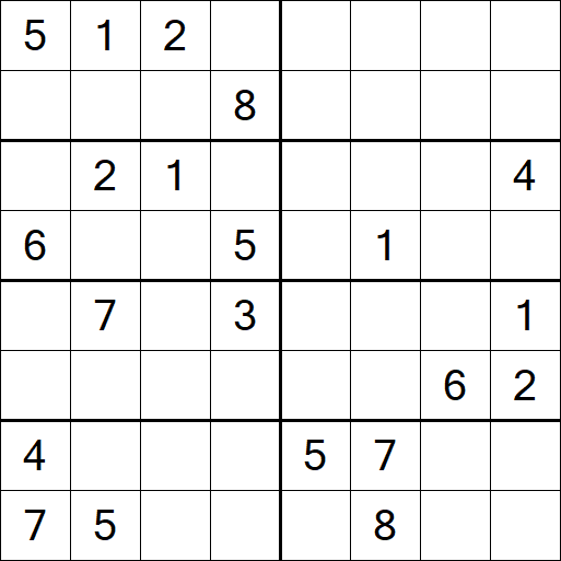 Sudoku 8x8 - Hard
