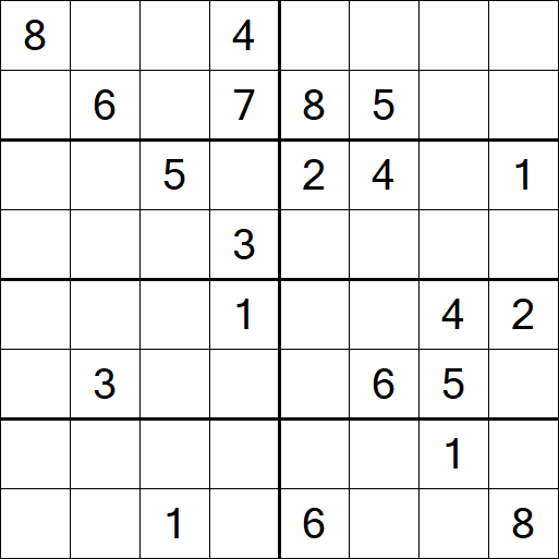 Sudoku 8x8 - Hard