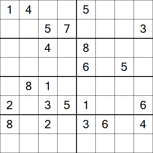 Sudoku 8x8 - Hard