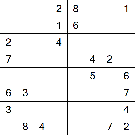 Sudoku 8x8 - Hard