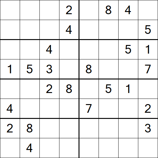Sudoku 8x8 - Schwierig