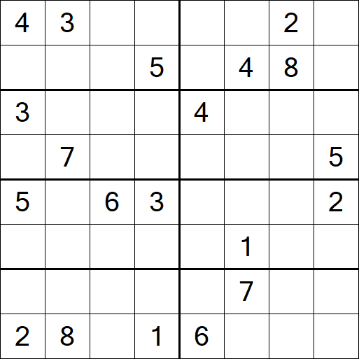 Sudoku 8x8 - Schwierig