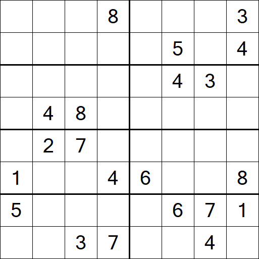 Sudoku 8x8 - Schwierig