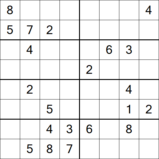 Sudoku 8x8 - Schwierig