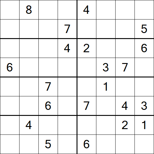 Sudoku 8x8 - Hard
