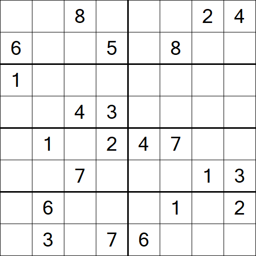 Sudoku 8x8 - Hard