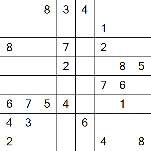 Sudoku 8x8 - Hard