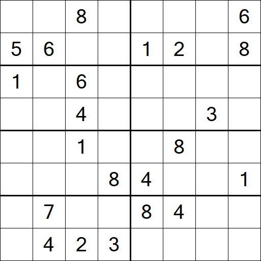 Sudoku 8x8 - Hard