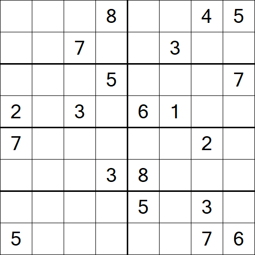 Sudoku 8x8 - Hard