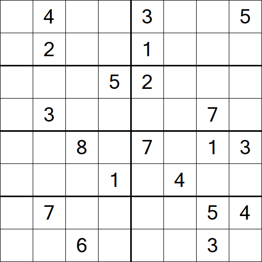 Sudoku 8x8 - Difficile