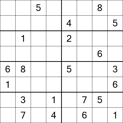 Sudoku 8x8 - Difficile