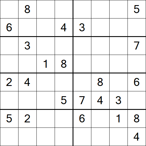 Sudoku 8x8 - Difícil