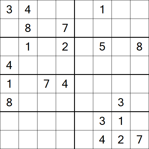 Sudoku 8x8 - Difícil