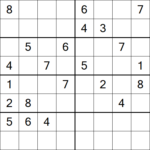 Sudoku 8x8 - Difficile