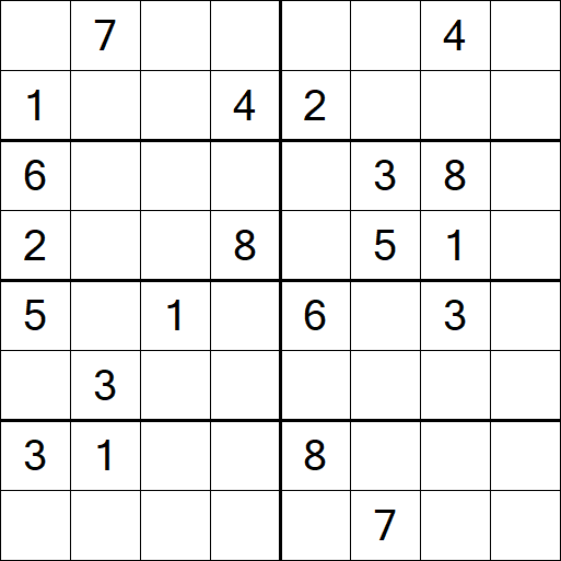 Sudoku 8x8 - Difícil
