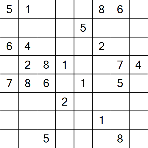 Sudoku 8x8 - Difficile
