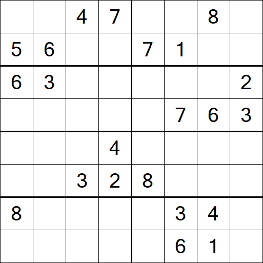 Sudoku 8x8 - Difficile