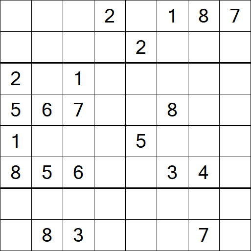 Sudoku 8x8 - Difficile