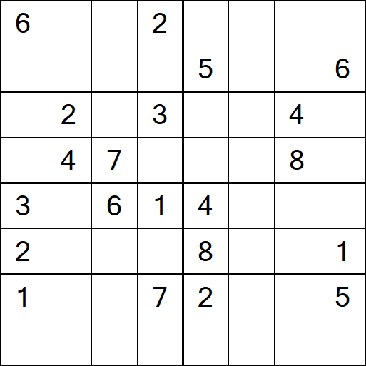 Sudoku 8x8 - Difficile