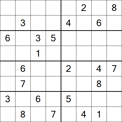 Sudoku 8x8 - Difficile