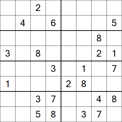 Sudoku 8x8 - Difficile