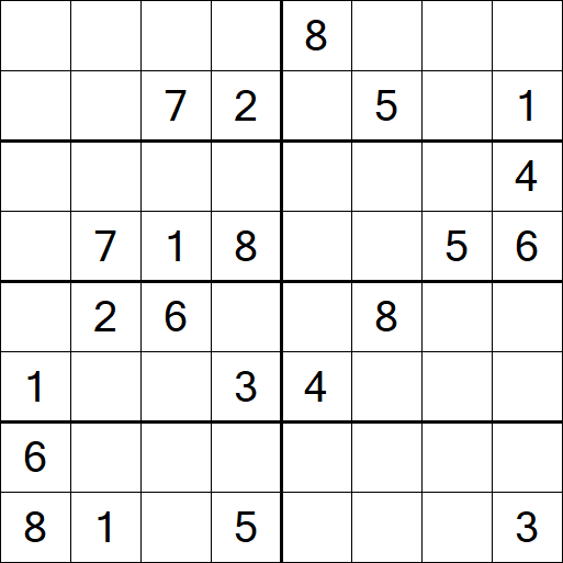 Sudoku 8x8 - Difficile