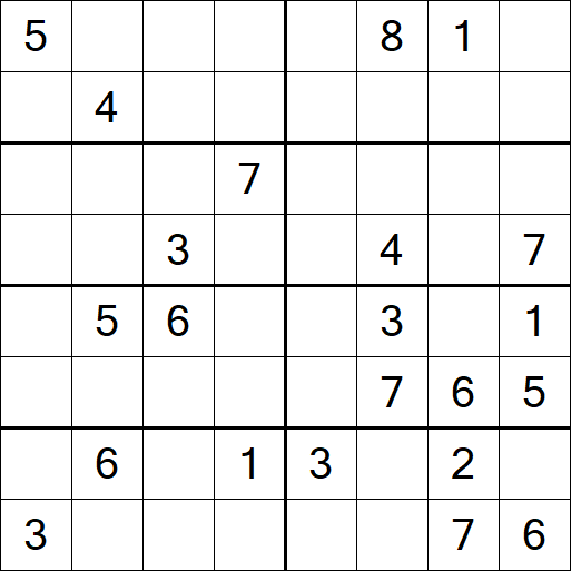 Sudoku 8x8 - Difícil