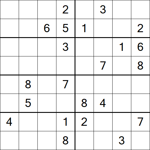 Sudoku 8x8 - Hard