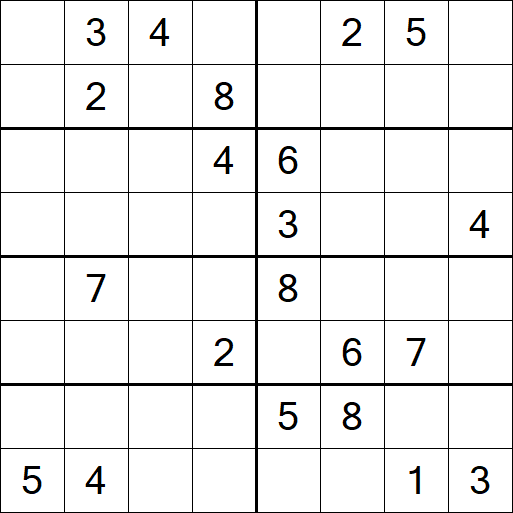 Sudoku 8x8 - Hard
