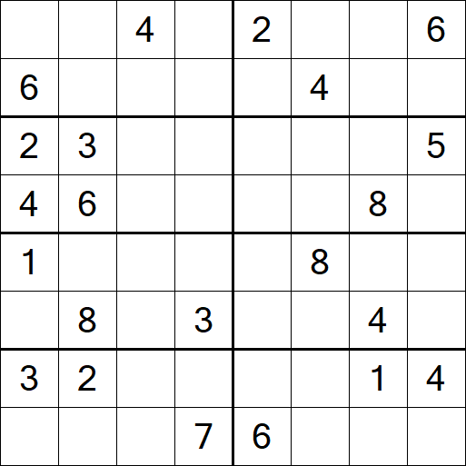 Sudoku 8x8 - Difícil