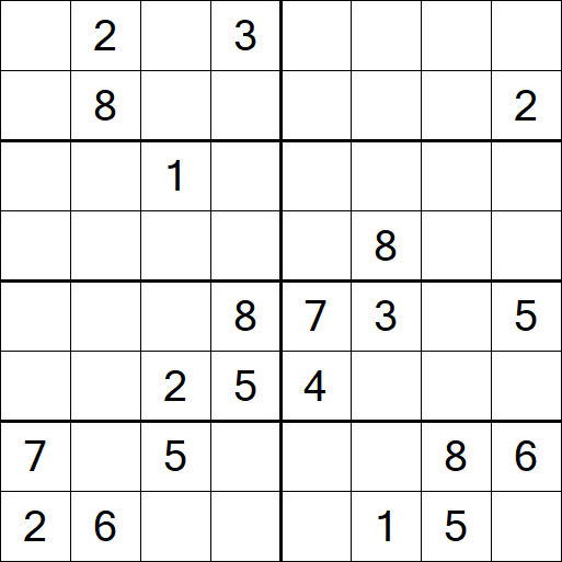 Sudoku 8x8 - Hard