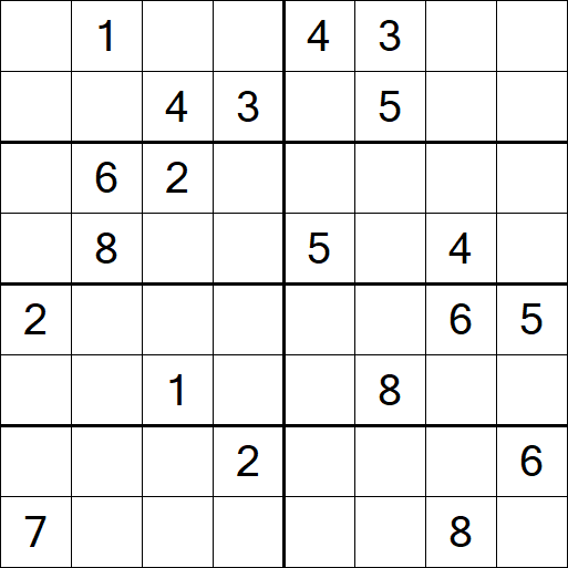 Sudoku 8x8 - Difficile