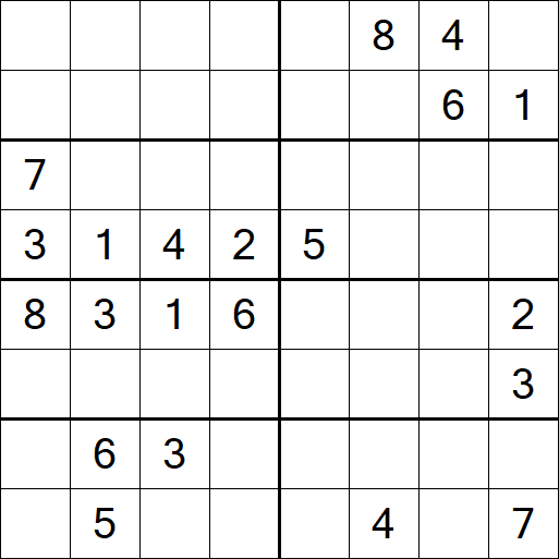 Sudoku 8x8 - Difficile