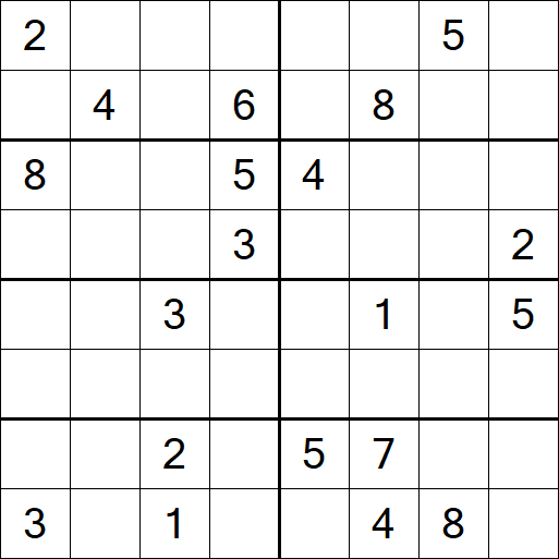 Sudoku 8x8 - Difficile
