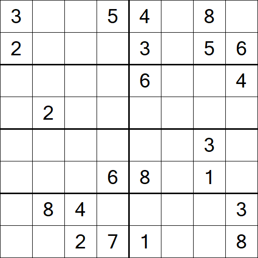 Sudoku 8x8 - Difficile