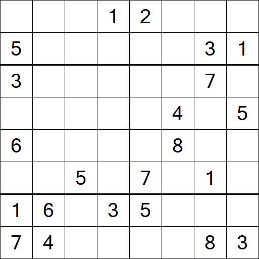 Sudoku 8x8 - Difficile