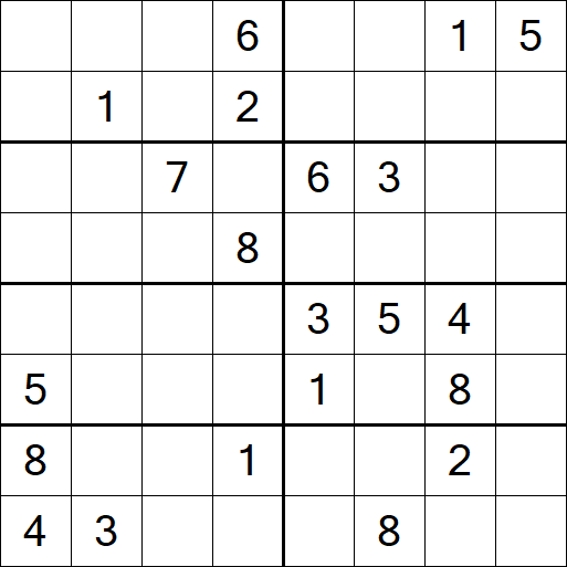 Sudoku 8x8 - Difficile