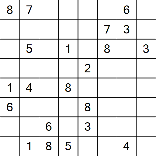 Sudoku 8x8 - Difficile