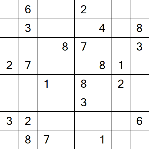 Sudoku 8x8 - Difficile