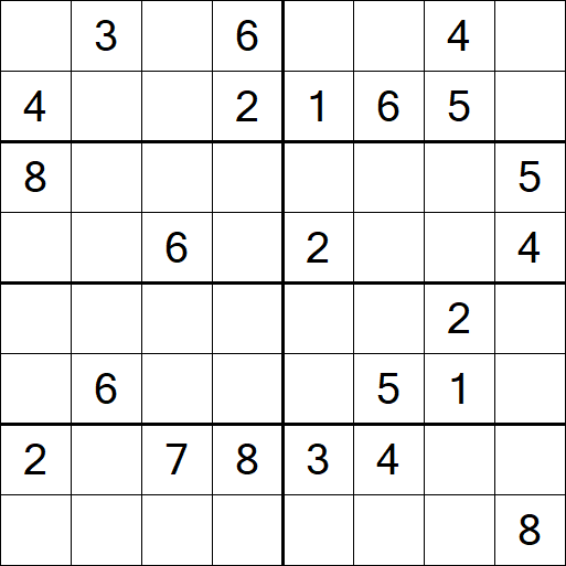 Sudoku 8x8 - Difficile