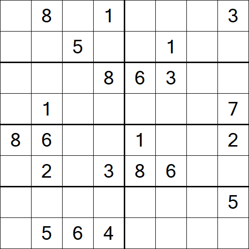 Sudoku 8x8 - Difficile