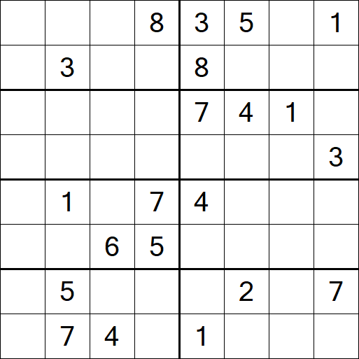 Sudoku 8x8 - Difficile